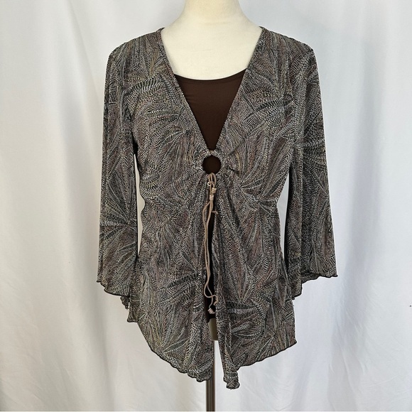 Vintage Dressbarn Blouse Womens Petite Large Tank Top Underneath High Low Hem - Picture 1 of 11